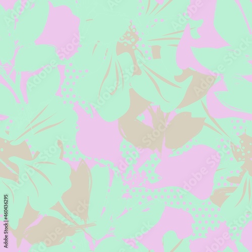 Floral Seamless Pattern with dotted textures