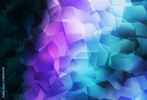 Dark Pink, Blue vector low poly background.