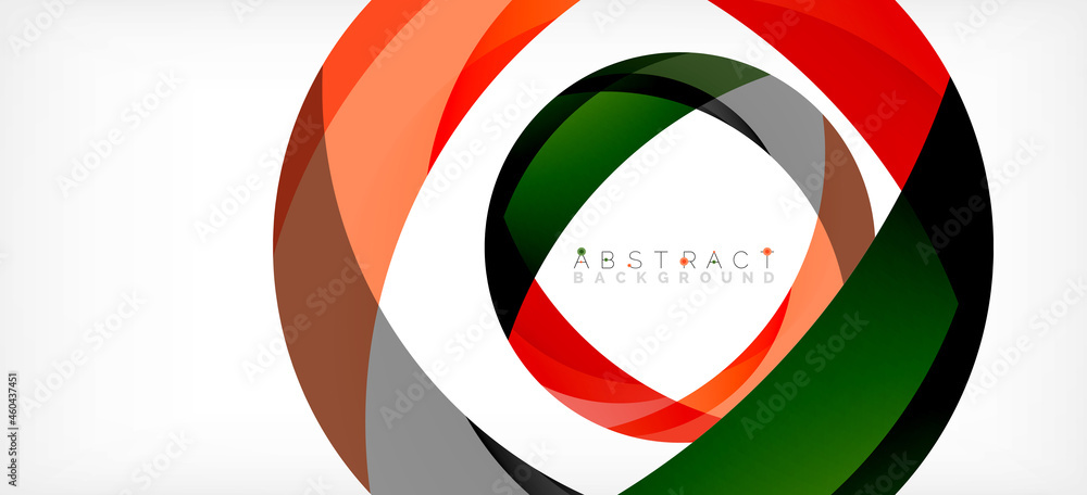 Color circle shapes, minimal geometric background. Trendy dynamic composition. Vector Illustration For Wallpaper, Banner, Background, Landing Page Color circle shapes, minimal geometric background. Trendy dynamic composition. Vector Illustration For Wallpaper, Banner, Background, Landing Page