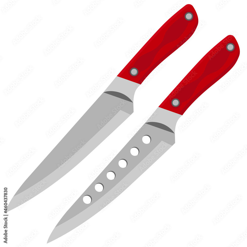 Kitchen knife on white isolated background. Vector illustration on the theme of kitchen utensils. Kitchen knife on white isolated background. Vector illustration on the theme of kitchen utensils.