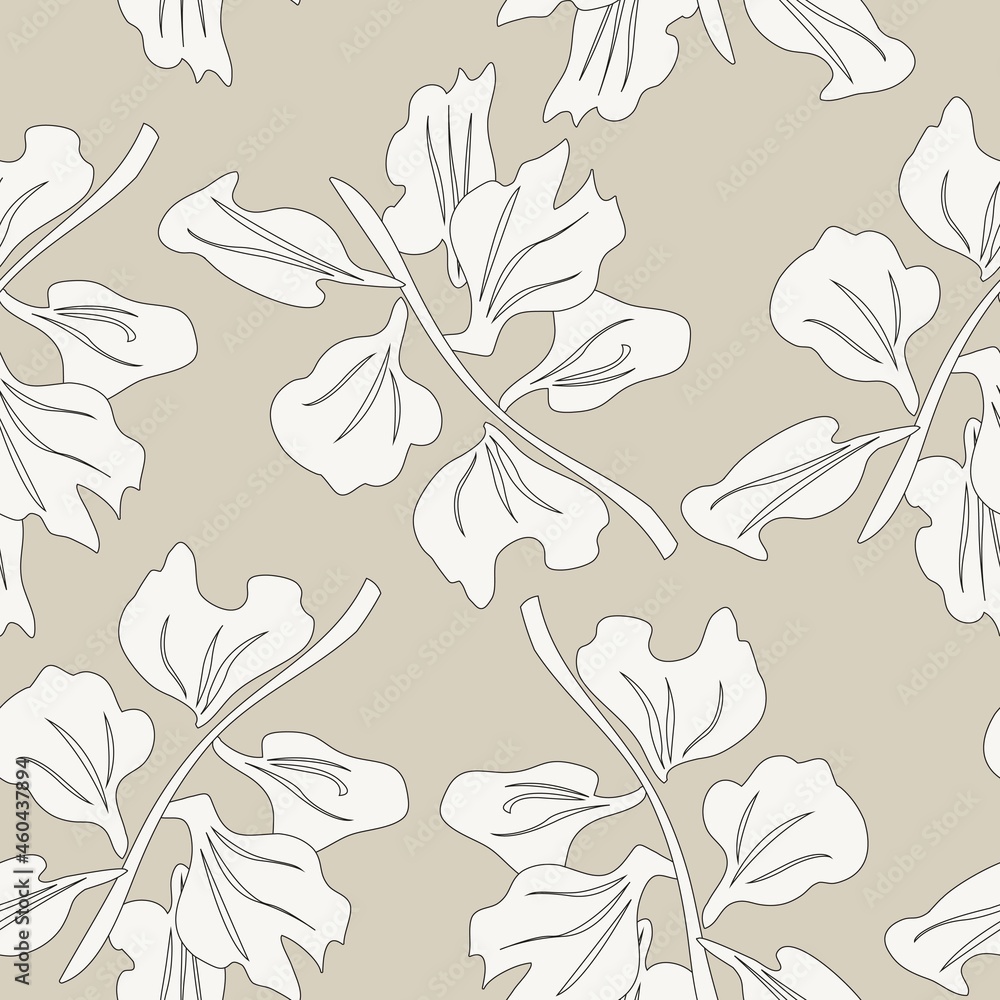 Fototapeta premium Tropical Botanical Leaf Seamless Pattern Background