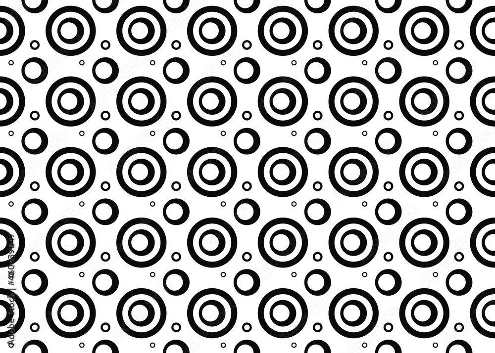 black and white circle shape seamless pattern ep28