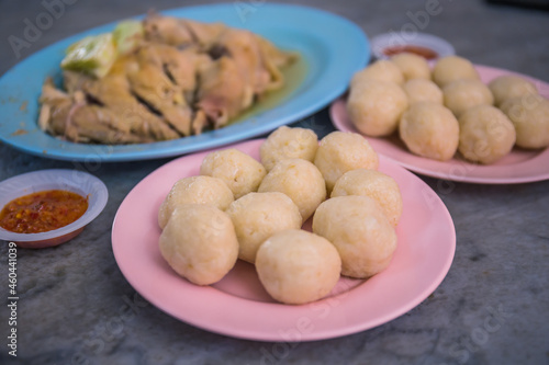 The Malacca style's Hainanese boiled chicken and rice balls, served at a restaurant called Kedai Kopi Chung Wah.