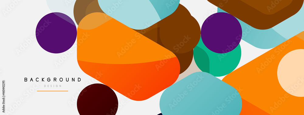 Abstract round geometric shapes and circles background. Trendy techno business template for wallpaper, banner, background or landing Abstract round geometric shapes and circles background. Trendy techno business template for wallpaper, banner, background or landing
