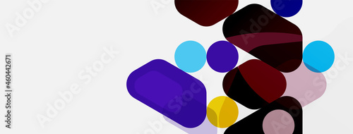 Abstract round geometric shapes and circles background. Trendy techno business template for wallpaper, banner, background or landing