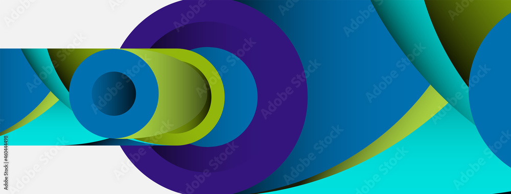Abstract background. Minimal geometric circles and round style shapes with deep shadow effects. Trendy technology business template for wallpaper banner or background Abstract background. Minimal geometric circles and round style shapes with deep shadow effects. Trendy technology business template for wallpaper banner or background
