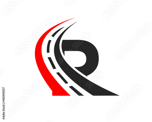 Transport Logo With R Letter Concept. R Letter Road Logo Design Template