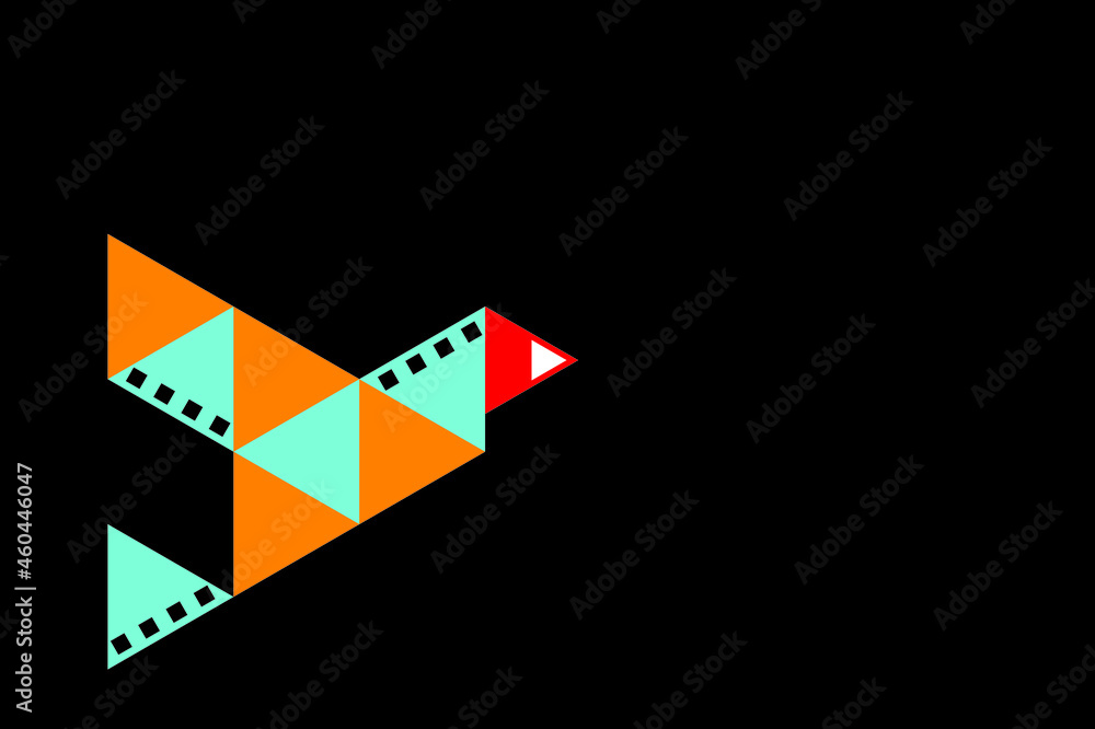 Film black bird abstract background, vector illustration Film black bird abstract background, vector illustration