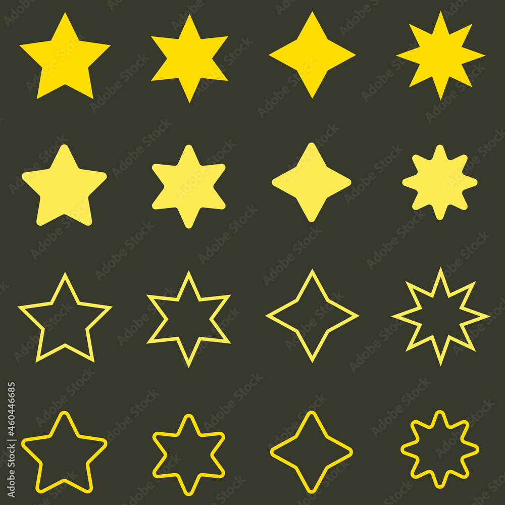 Star icon set vector Star icon set vector