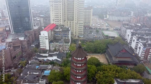 View from above on the old Pagoda in Nanchan China photo