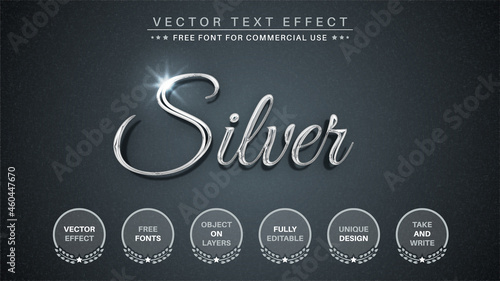 Silver - Editable Text Effect, Font Style