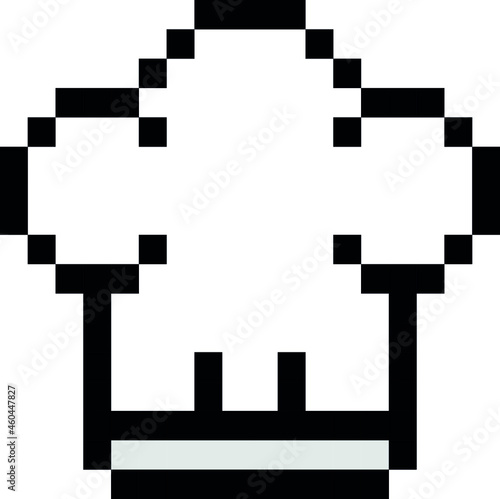 Chef pixel art. chef hat vector illustration.