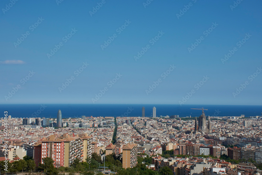 Panoramic view of Barcelona skyline, Spain Panoramic view of Barcelona skyline, Spain