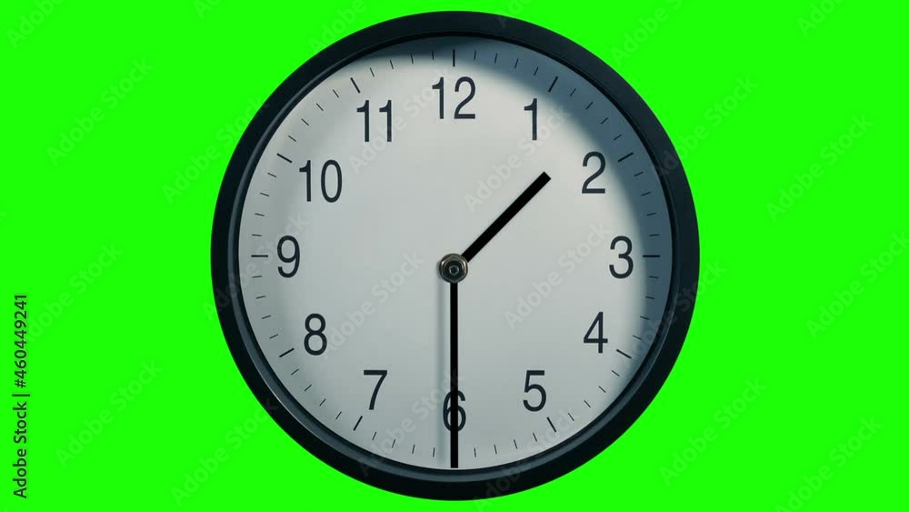 Clock Turning From Start To Finish Looped Shot Greenscreen Clock Turning From Start To Finish Looped Shot Greenscreen