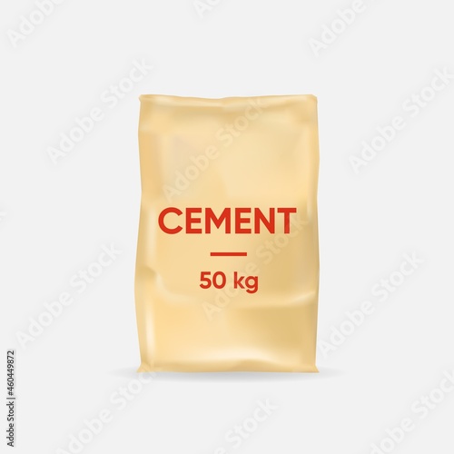 Cement bag template. Thick paper bag 50 kg for construction and brickwork plaster