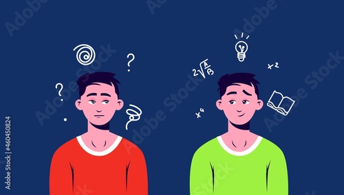Intelligent and stupid young man. Creative intellect capable of various calculations and logic and stupid down to earth incapable of analytical vector thinking