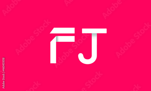 FJ is a very attractive vector with a beautiful 3D design and pink background. photo