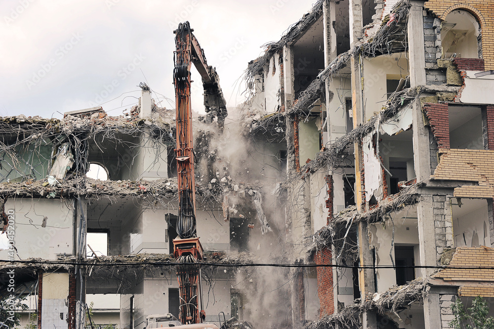 demolition of an old building demolition of an old building