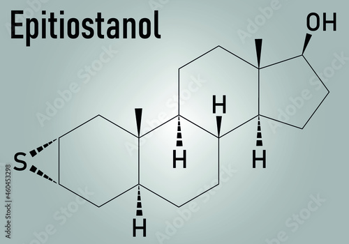 Epitiostanol (epithioandrostanol) cancer drug molecule. Skeletal formula.