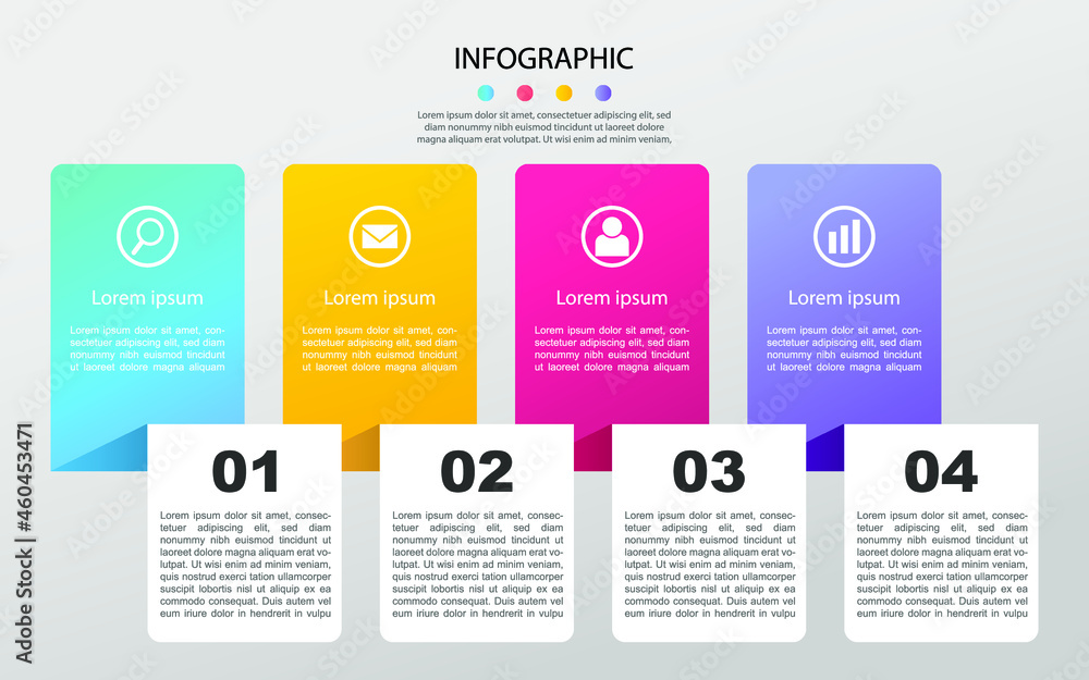 Modern Business data visualization. Process chart. Abstract elements of graph, diagram with steps, options. Vector business template for presentation. Creative concept for infographic