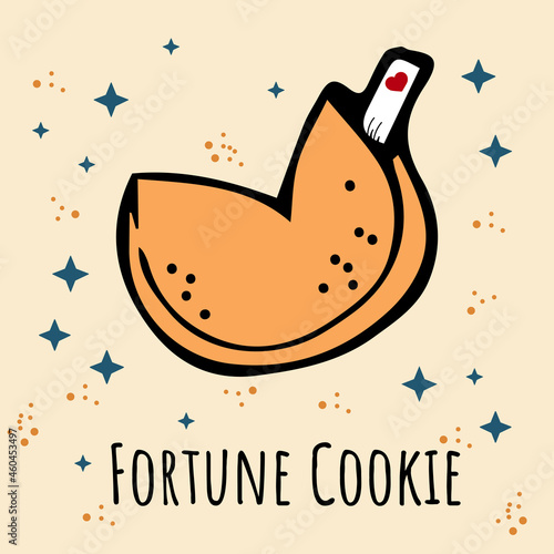Chinese Fortune Cookie Vector Cartoon Illustration
