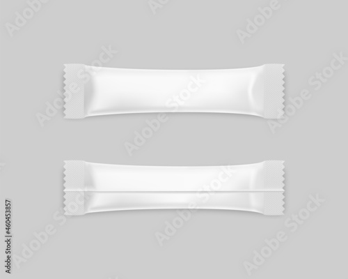 Sachet stick for sugar and spices front and back template mockup