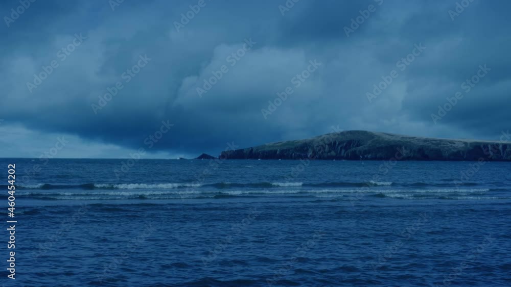 Sea And Coast Headland On Stormy Evening Sea And Coast Headland On Stormy Evening