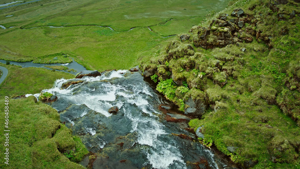 beautiful nature of Iceland, mountains, rivers, sea, green landscapes