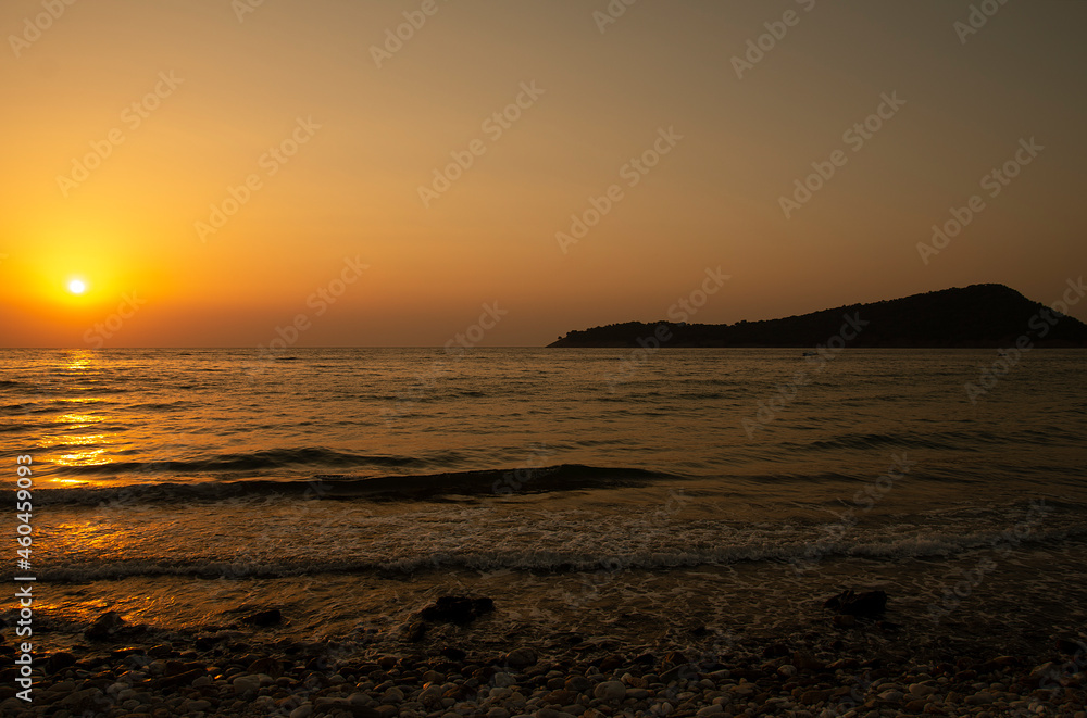 An island near the island. Greece, Thassos island view of Kinira island