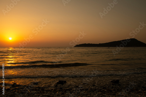 An island near the island. Greece  Thassos island view of Kinira island