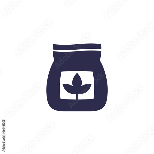 fertilizer in a bag icon on white