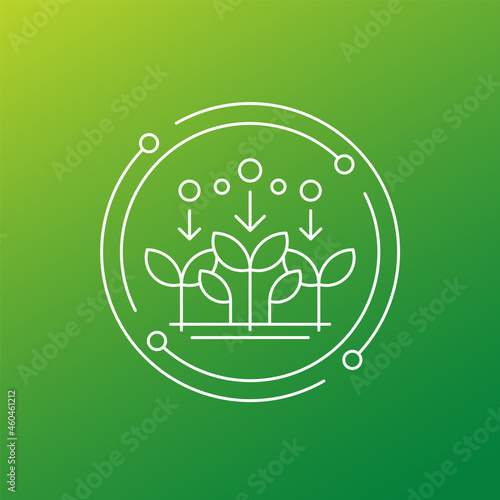 fertilizer for plants line icon, vector