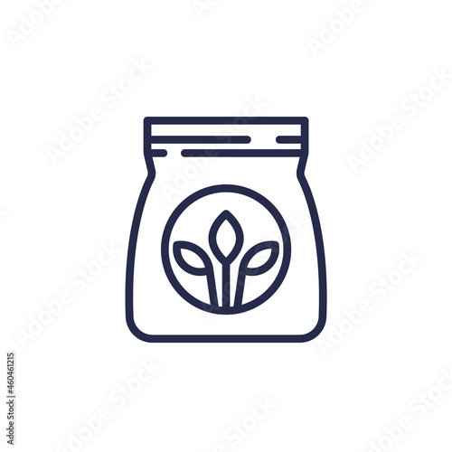 fertilizer in a bag line icon
