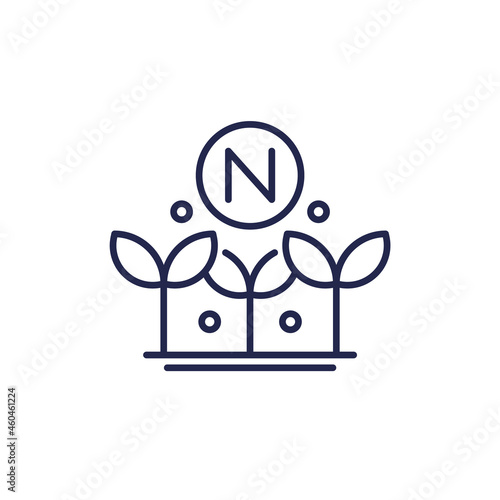 nitrogen fertilizer line icon on white