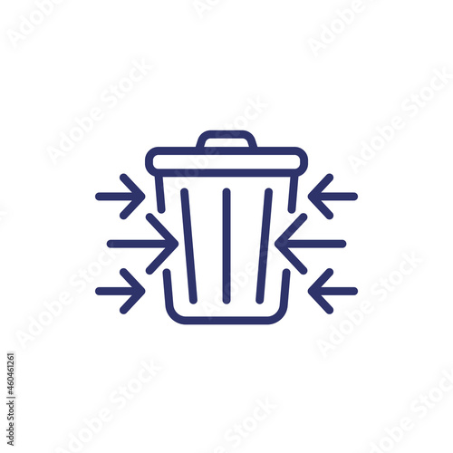 Reduce waste, garbage icon, line vector