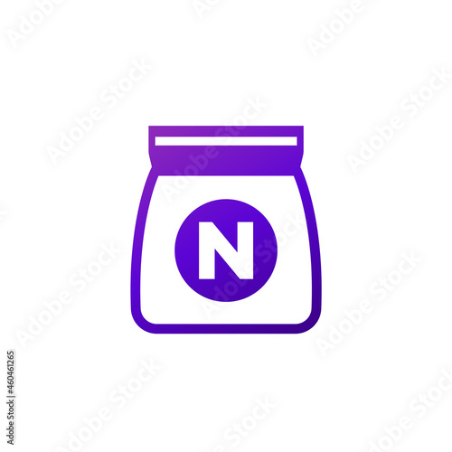 nitrogen fertilizer icon with a bag