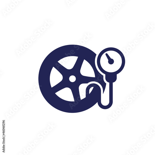 tire pressure icon, tyre check vector