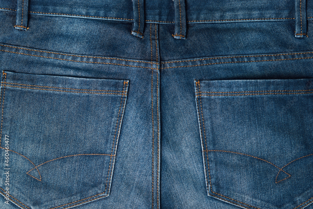 Blue Denim Jeans Back Side Pockets. Jeans pockets background Blue Denim Jeans Back Side Pockets. Jeans pockets background