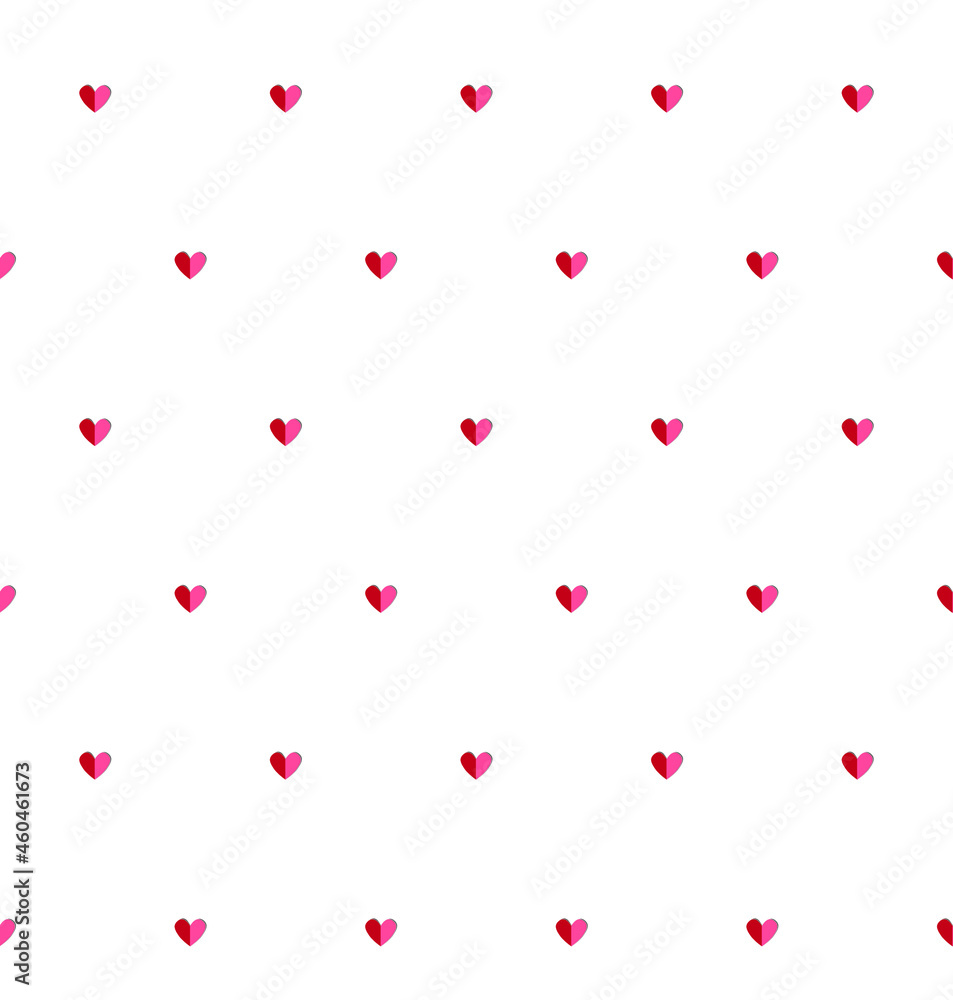 minimal little cute red and pink heart with white background minimal little cute red and pink heart with white background