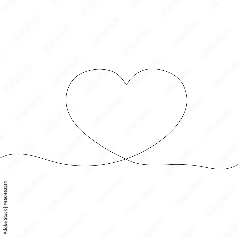 Stylized cute heart. Continuous One Line Drawing. Outline style. Vector illustration for decor, greeting cards, posters, prints for clothes, emblems. Stylized cute heart. Continuous One Line Drawing. Outline style. Vector illustration for decor, greeting cards, posters, prints for clothes, emblems.