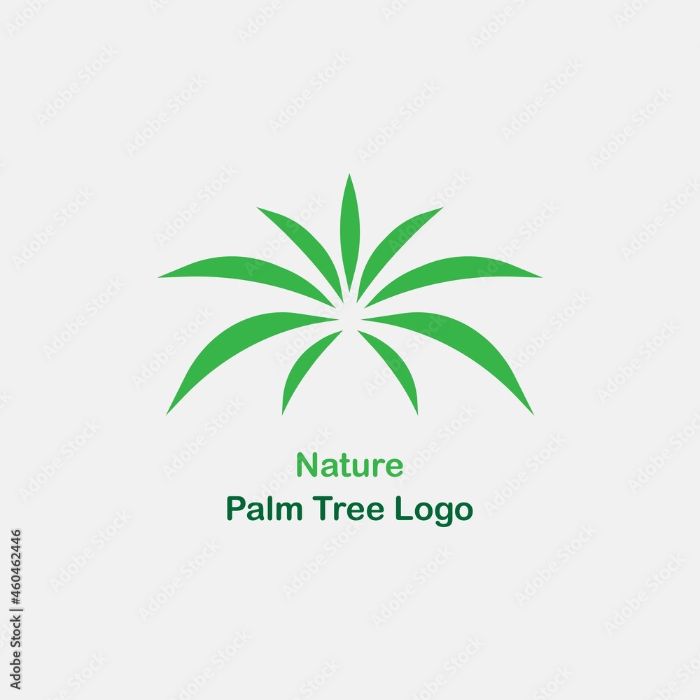 nature palm tree logo vector coconut line art minimalist illustration design