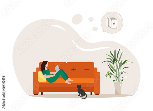Relaxing at home People Playing cards Online Game
