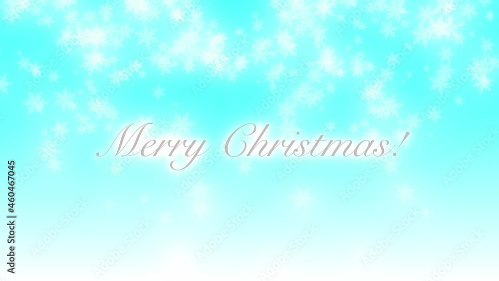 メリークリスマス 夜空から降る輝く雪の結晶の背景 水色 メリークリスマス 夜空から降る輝く雪の結晶の背景 水色
