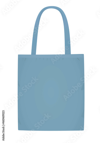 Blue shoulder shopping bag. vector illustration