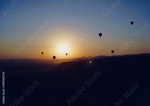 Hot air balloon ride at sunrise in Cappadocia 