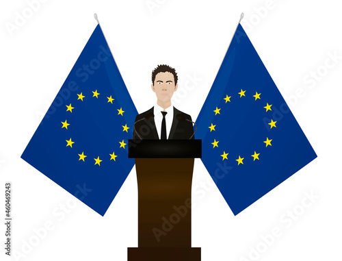 Politician stand and speak. vector