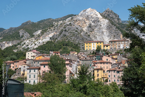 Fraction of Torano in Carrara, a Country nestled in the environment of the Marble Quarries, Tuscany - Italy