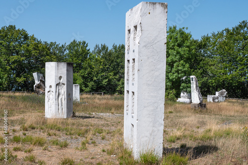 Settimia Spizzichino Memorial Park: Marble Statues Dedicated to the Shoah at Campocecina in Carrara in Tuscany, Italy photo