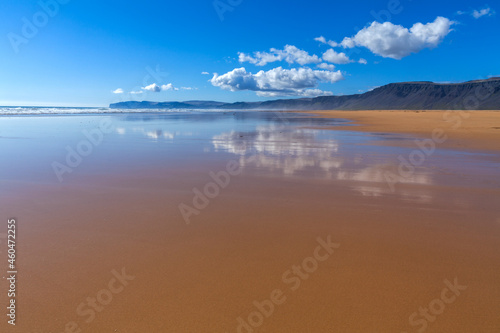 Orange sand beach in Iceland.