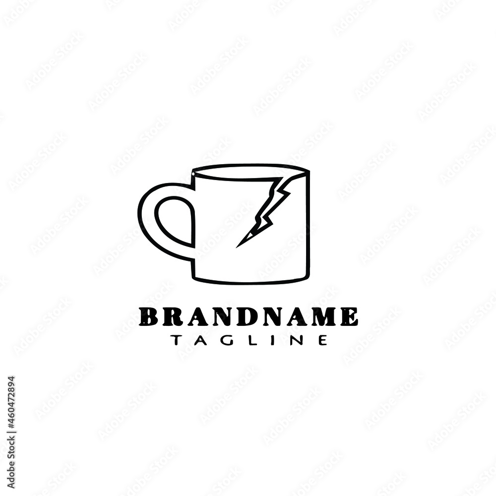 broken cup cartoon logo icon template illustration broken cup cartoon logo icon template illustration
